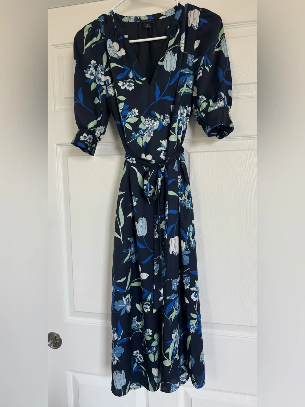 Ann Taylor Factory Navy Floral Midi Dress - Picture 1 of 6
